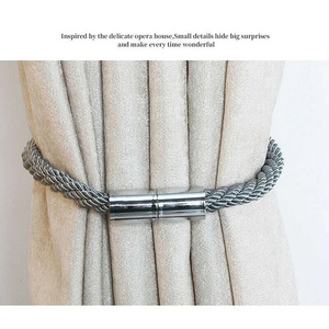 Puissant rideau gris attaches magnétiques clip de rideau attache boucle support fenêtre sangle 60cm - Product Image 5