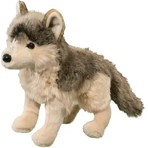 1336 Cuddle Toy Wolf Cub Puppy Dog Brown Tan Plush Stuffed Animal Plush Toys Wolf Dog