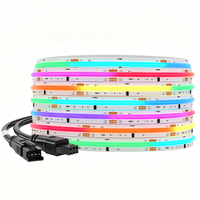 Bande lumineuse LED flexible adressable COB BTF-LIGHTING DC12V 24V FCOB RGB WS2811 IC 5m 630LEDs PCB blanc/noir 10mm