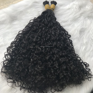 Con người Brazil Remy Trinh Nữ bện tóc cho Boho sâu sóng bó số lượng lớn cho bện 12A Brazil xoăn bím tóc tóc con người - Product Image 5