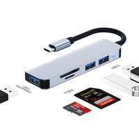 Hub USB C 3.0 Type C 5 en 1, adaptateur multi-splitter avec lecteur de carte TF SD pour Macbook Pro 13 15 Air Pro PC, accessoires informatiques