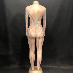 Novance Y1446 Abbigliamento <span class=keywords><strong>Donna</strong></span> 2022 Abito con Collo Alto e Diamanti Luccicanti <span class=keywords><strong>Elegante</strong></span> Vestito da Festa Compleanno Tuta Trasparente in Rete - Product Image 4