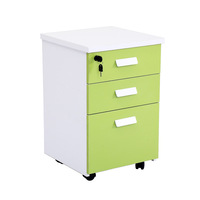Meuble de Rangement Moderne en Bois à 3 Tiroirs Extensibles avec Serrure, Diviseurs et Roues Universelles pour Bureau à Domicile