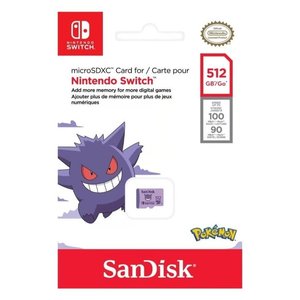 การ์ดหน่วยความจำ POKEMON Gengar สีม่วง ขนาด 512GB สำหรับ MicroSD รุ่น SDSQXAO 512G GN6ZK วัสดุพลาสติก ความเร็ว Class 10 ใช้งานร่วมกับ DVR ได้ - Product Image 2