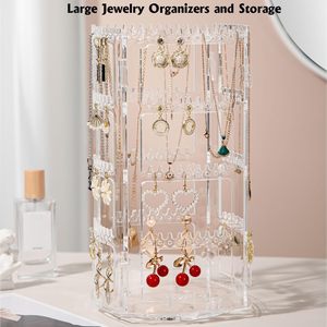 360-Degree <b>Rotating</b> Jewelry <b>Display</b> <b>Stand</b> for Kitchen Use Aluminum Material Contemporary Design 4-Level Earrings Support - Product Image 2