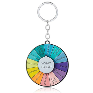 Porte-clés de roue de couleur-Quoi manger porte-clés tournant-Je vais faire des cadeaux amusants d'arts esthétiques pour les artistes - Product Image 1