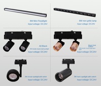 Luz magnética de riel de tamaño pequeño, varios tipos opcionales, proyector lineal de pared, foco de doble cabezal con interruptor de encendido/apagado, iluminación de enfoque para gabinetes