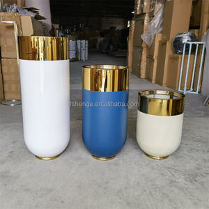 Pot Tanaman Besar Mewah Modern Warna Putih Emas Buatan Tangan untuk Dekorasi Rumah, Pot Bunga, Vas Logam untuk Lantai Hotel, Stainless Steel - Product Image 4