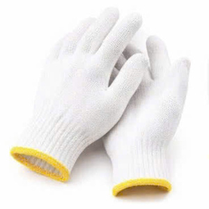 CVC Cotton Bleached <b>White</b> Gloves Viet Nam Seamless Knit Elastic Wrist Breathable Lint Free Safety Gloves For Cleanroom Use - Product Image 6