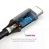 Kabel Data Tipe C ke Tipe C, kabel kualitas tinggi 5A 100W PD Usb 3.1 Gen2 Tipe C ke Tipe C Audio Video 4K 60HZ Transfer 10Gbps kecepatan Super untuk Macbook Pro