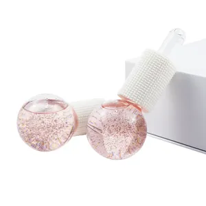 Beauty Care Rose Gold Glitters Facial Ice Globes Magic Non-freeze Gel Massage Cooling Gel Ice Globes For Face