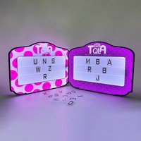 Panneau de Message LED Lumineux et Coloré Rechargeable avec Lettres Interchangeables Personnalisables pour Bar et Fête