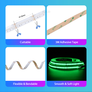 Bande LED COB RGB CCT haute densité 840 LED par mètre pour décoration de fêtes, logo personnalisé, armoire, plafond - Product Image 2