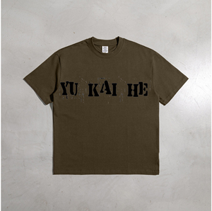 T-shirt en coton personnalisé avec logo imprimé, 305 GSM, coloré, pour hommes, vente en gros YKH Factor - Product Image 2