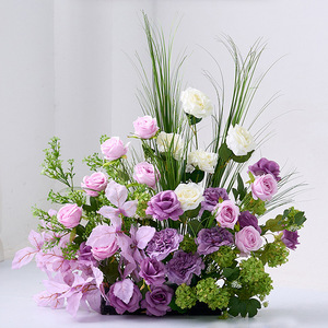 Fleurs artificielles françaises Monet Garden Style faites à la main Arrangements floraux de mariage en plein air pour hôtels fenêtre noël - Product Image 1