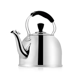 厂家直销1L-6L不锈钢茶壶燃气水壶带口哨和鹅颈，适合家庭和餐厅使用