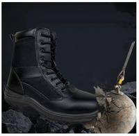 Bottes tactiques d'extérieur de haute qualité, antidérapantes, anti-choc, semelle en PU, chaussures de sécurité en cuir pour le travail, la randonnée et l'usine