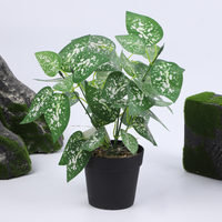 Plantes Artificielles en Gros de Haute Qualité, Écologiques, Toucher Naturel, Grandes Feuilles Vertes en Plastique pour Clôture