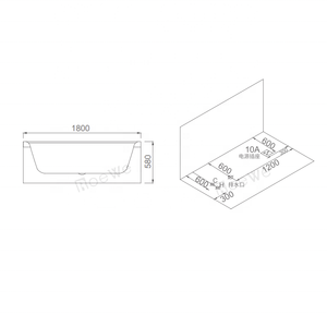 Fournisseur de baignoire de conception autoportante 1.8, baignoire d'hôtel de Massage Hydro pour deux personnes à Jet d'eau, bains à remous Spa avec lumières LED - Product Image 6