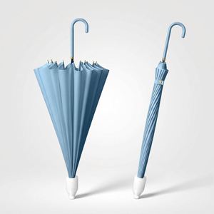 Parapluie d'extérieur personnalisé avec logo, 16 baleines, ouverture rapide, poignée incurvée, housse imperméable, tissu haute densité 105 cm - Product Image 1