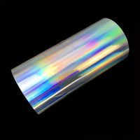 Rouleau de film vinyle adhésif permanent holographique argenté et chromé