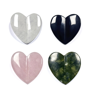 Pierre Gua Sha en forme de cœur pour les soins de la peau - Product Image 3
