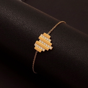 Fine Stainless Steel Wholesale Jewelry 18K Gold Plated Heart <strong>Infinity</strong> Bowknot Zircon Charms Link <strong>Bracelet</strong> and <strong>Bracelet</strong> for Women - Product Image 4