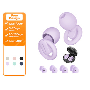 Set di tappi per le orecchie in silicone riutilizzabili con scomparti per la conservazione - adatti per nuoto, lavoro, guida di moto e sonno - disponibili nelle taglie XS/S/M/L, Tappi per le