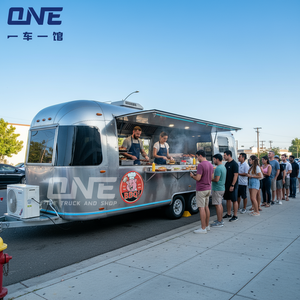 Remorque Alimentaire Mobile de 18 Pieds en Aluminium Camion-Bar à Bière et Café Roulotte de Voyage Food Truck Mobile - Product Image 1