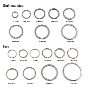 Nhà Máy Bán buôn kim loại vòng phẳng Keyring Chất lượng cao bền thép không gỉ chia vòng chìa khóa cho Keychain làm - Product Image 2