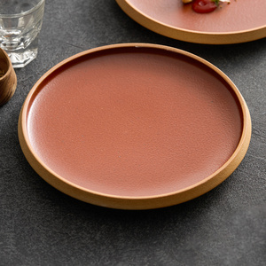 Plato Plano Rústico de Cerámica Color Terracota Marrón, Plato de Barro Rojo, Vajilla de Cerámica Estilo Chino, Plato para Servir la Cena - Product Image 6