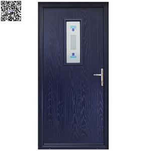 <span class=keywords><strong>Porte</strong></span> extérieure contemporaine imperméable à ouverture latérale, noire, en fibre <span class=keywords><strong>de</strong></span> verre, pleine lumière - Product Image 4