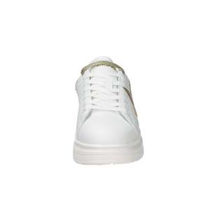 Baskets Shop Art Donna Blanches et Dorées Talon 4 cm Tailles 36 37 38 39 40 41 Chaussures en Toile Tendance - Product Image 2