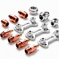Pièces usinées CNC sur mesure pour tournage et fraisage, connecteur de tube en cuivre, support à bride en alliage d'aluminium, raccords de quincaillerie automobile