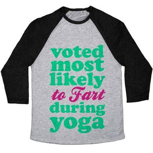 Most Likely to Fart During Yoga Unisex Tri-Blend <b>Baseball</b> <b>Tee</b> - Product Image 3