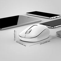 AIKUN Mouse Nirkabel MX36, Mouse Tanpa Suara 2.4G Dengan Penerima USB, Fitur Auto Sleeping, Mouse Komputer Portabel (PUTIH)