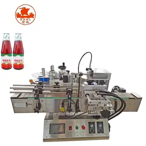 Multifunctional Tabletop Automatic Double Cap Perfume Bottle Two Side Labeling Machine