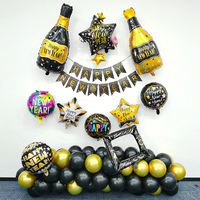 Ballon en aluminium rond de 18 pouces sur le thème du Nouvel An noir et or, ballon en aluminium Joyeux Nouvel An, qualité supérieure, plusieurs styles disponibles en gros