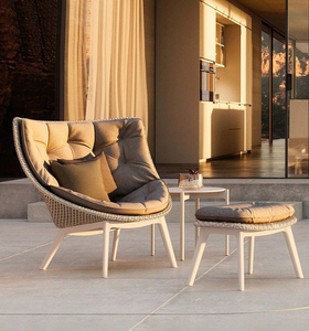 Chaise de terrasse de luxe en rotin <span class=keywords><strong>pour</strong></span> villa extérieure, combinaison de chaises de <span class=keywords><strong>jardin</strong></span> imperméables <span class=keywords><strong>pour</strong></span> cour, balcon et événements/mariages - Product Image 5