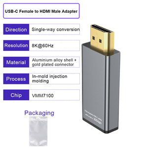 <span class=keywords><strong>Adaptador</strong></span> ULT-unite de un solo sentido, chapado en oro, <span class=keywords><strong>USB</strong></span> tipo C <span class=keywords><strong>hembra</strong></span> <span class=keywords><strong>a</strong></span> <span class=keywords><strong>HDMI</strong></span> macho, 8K 60Hz, nuevo, Plug and Play - Product Image 6
