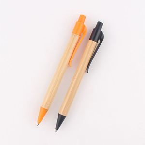 Stylo bille en bambou écologique le moins cher avec logo personnalisé, promotion publicitaire, écologique, recyclable, papeterie pour étudiants - Product Image 1
