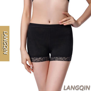 Culotte gainante taille haute Langqin pour femme, effet ventre plat et rehausseur de fesses, avec coussinets, pour des hanches galbées, en polyamide et élasthanne - Product Image 1
