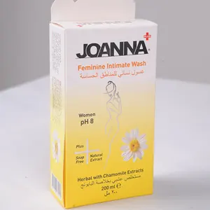 Offset Imprimé Lavage Intime Féminin Gel Boîte Recyclable Revêtement UV Vernissage FUITE Gaufrage Feuille D'or Ivoire Médecine