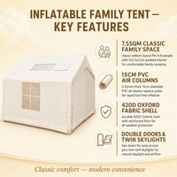 Tienda de Campaña Inflable de Tela Oxford de un Solo Nivel, Impermeable, Resistente a la Lluvia, 3000 mm+, Uso en las Cuatro Estaciones, Tamaño de 7.5 m², Camuflaje, para Exteriores
