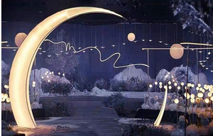 Nuovi oggetti di scena in ferro per matrimonio bagliore luna cielo stellato matrimonio fase T arco scena layout ornamenti decorativi - Product Image 5