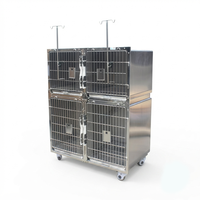 Cage d'hébergement pour animaux de compagnie en acier inoxydable durable, modulaire à plusieurs niveaux, pour refuges et salons de toilettage pour animaux