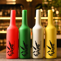 Bouteilles de barman colorées pour l'entraînement à l'acrobatie et au jonglage, en silicone incassable, pour la pratique du flairing en bar et pub