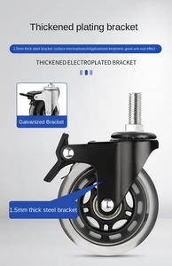 Vielseitige Schwarze 1,5 Zoll Kunststoff-Stuhlrollen Möbel-<span class=keywords><strong>PU</strong></span>-Rollen Schwenkbar mit Bremse für Bürostühle und Hotelgebrauch - Product Image 6