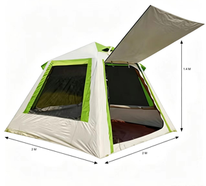 Tente gonflable à une porte et 3 fenêtres de 2*2m, tente de camping en PVC imperméable à l'air de 4m2 pour l'extérieur - Product Image 5