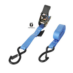 Sangles <span class=keywords><strong>d</strong></span>'<span class=keywords><strong>arrimage</strong></span> personnalisées professionnelles Sangles <span class=keywords><strong>d</strong></span>'<span class=keywords><strong>arrimage</strong></span> à cliquet Sangles de cargaison robustes avec poignée en caoutchouc à crochet en S - Product Image 5